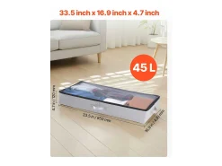 Sacos de Armazenamento SucceBuy sob a Cama 2 Peças 45 L, Organizador de Sapatos sob a Cama com Tampas Transparentes, Caixa de Armazenamento para Roupas