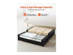 Sacos de Armazenamento SucceBuy sob a Cama com Rodinhas, Organizador de Sapatos sob a Cama 2 Peças de 77 x 47 x 17,3 cm, com Tampa Transparente