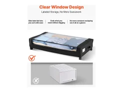 Sacos de Armazenamento SucceBuy sob a Cama com Rodinhas, Organizador de Sapatos sob a Cama 2 Peças de 77 x 47 x 17,3 cm, com Tampa Transparente
