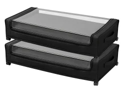 Sacos de Armazenamento SucceBuy sob a Cama com Rodinhas, Organizador de Sapatos sob a Cama 2 Peças de 77 x 47 x 17,3 cm, com Tampa Transparente