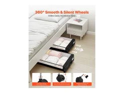 Sacos de Armazenamento SucceBuy sob a Cama com Rodinhas, Organizador de Sapatos sob a Cama 2 Peças de 77 x 47 x 17,3 cm, com Tampa Transparente