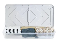 Sacos de Armazenamento SucceBuy sob a Cama com Rodinhas, Organizador de Sapatos sob a Cama de 101x51x15 cm, Caixa de Armazenamento com Tampa