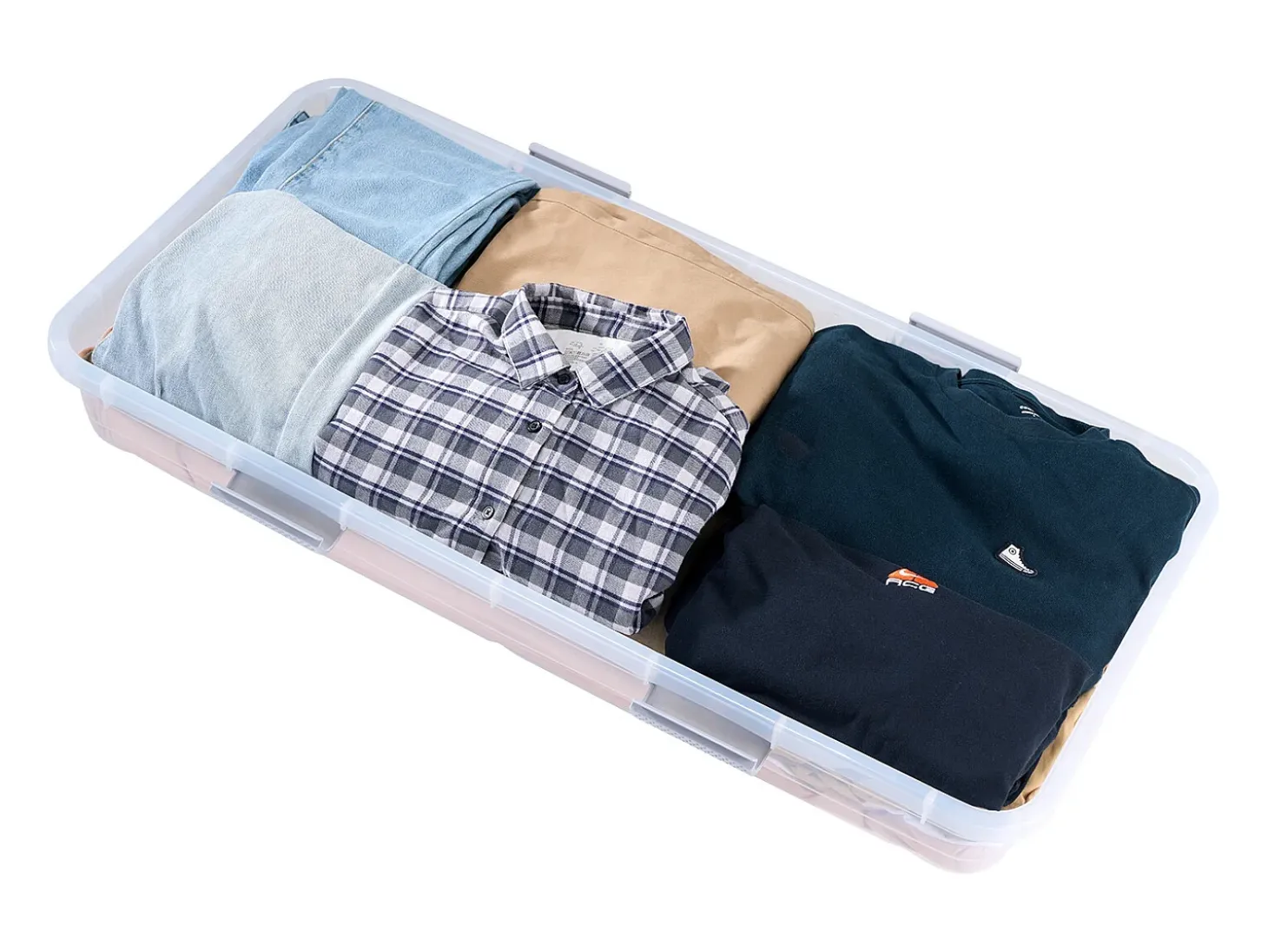 Sacos de Armazenamento SucceBuy sob a Cama com Rodinhas, Organizador de Sapatos sob a Cama de 101x51x15 cm, Caixa de Armazenamento com Tampa