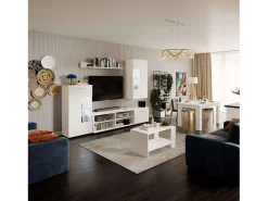 Sala de estar Sala de jantar Mesa de centro Branco fosco 90x46 cm Estilo contemporâneo