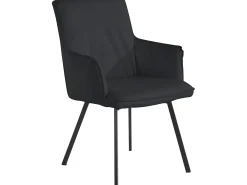 Sally | Cadeirão PU Preto Preto, Conjunto de 2