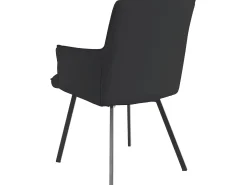 Sally | Cadeirão PU Preto Preto, Conjunto de 2