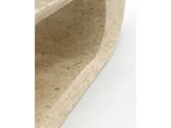 Sandu - Mesa de centro (120 x 62 x 35h) em pedra fóssil bege