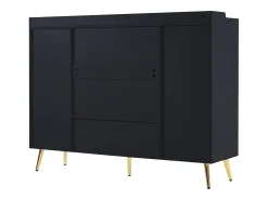 Sapateira - 2 gavetas + 4 portas + compartimento aberto - Preto