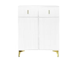 sapateira - 83 x 35 x 101 cm - com 2 portas + 2 gavetas + prateleiras reguláveis - aglomerado - branco
