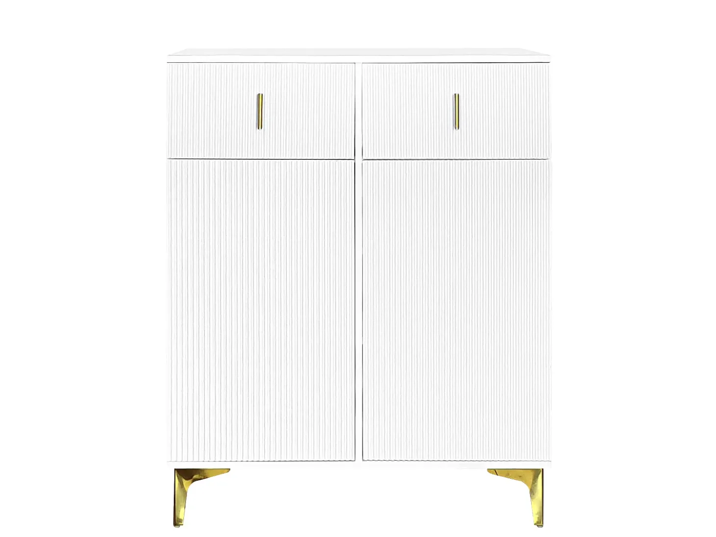 sapateira - 83 x 35 x 101 cm - com 2 portas + 2 gavetas + prateleiras reguláveis - aglomerado - branco