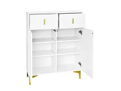 sapateira - 83 x 35 x 101 cm - com 2 portas + 2 gavetas + prateleiras reguláveis - aglomerado - branco