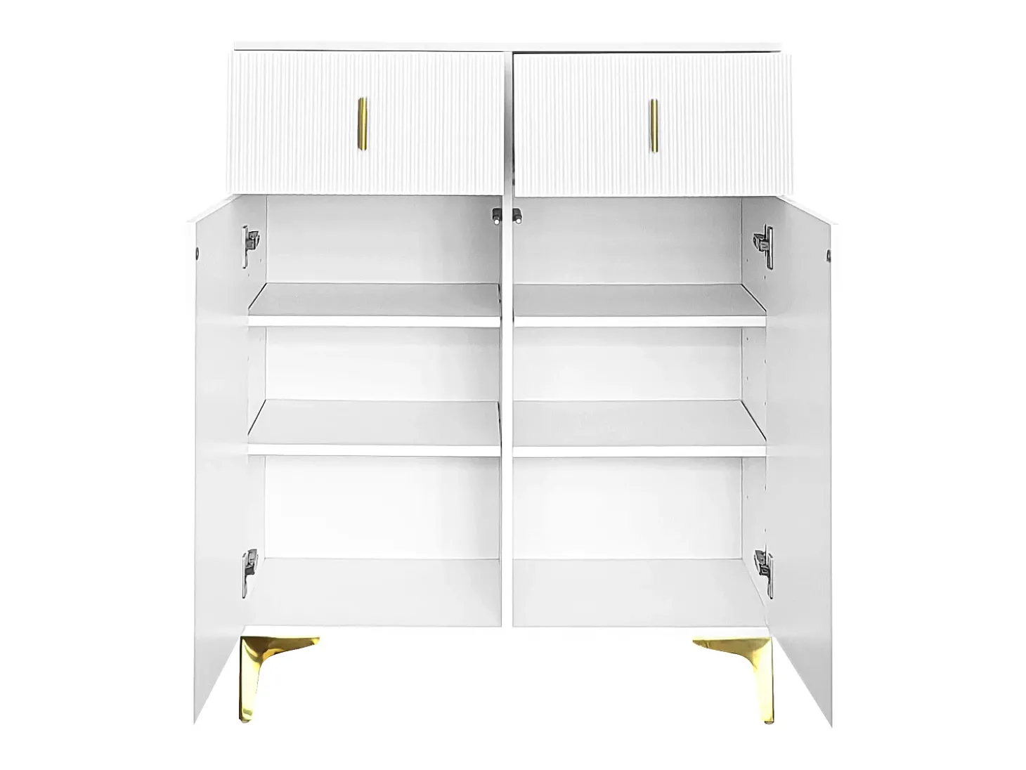 sapateira - 83 x 35 x 101 cm - com 2 portas + 2 gavetas + prateleiras reguláveis - aglomerado - branco