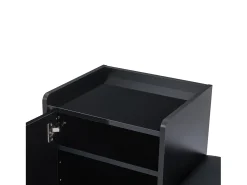 Sapateira - 120 x 35 x 71,5 cm - com assento estofado + espaço para armazenamento - aglomerado - preto