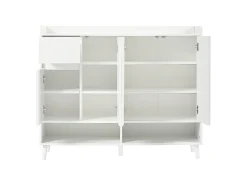 Sapateira - 120 x 35 x 99 cm - com 4 portas e 1 gaveta + prateleira ajustável - amplo espaço de armazenamento - aglomerado - branco
