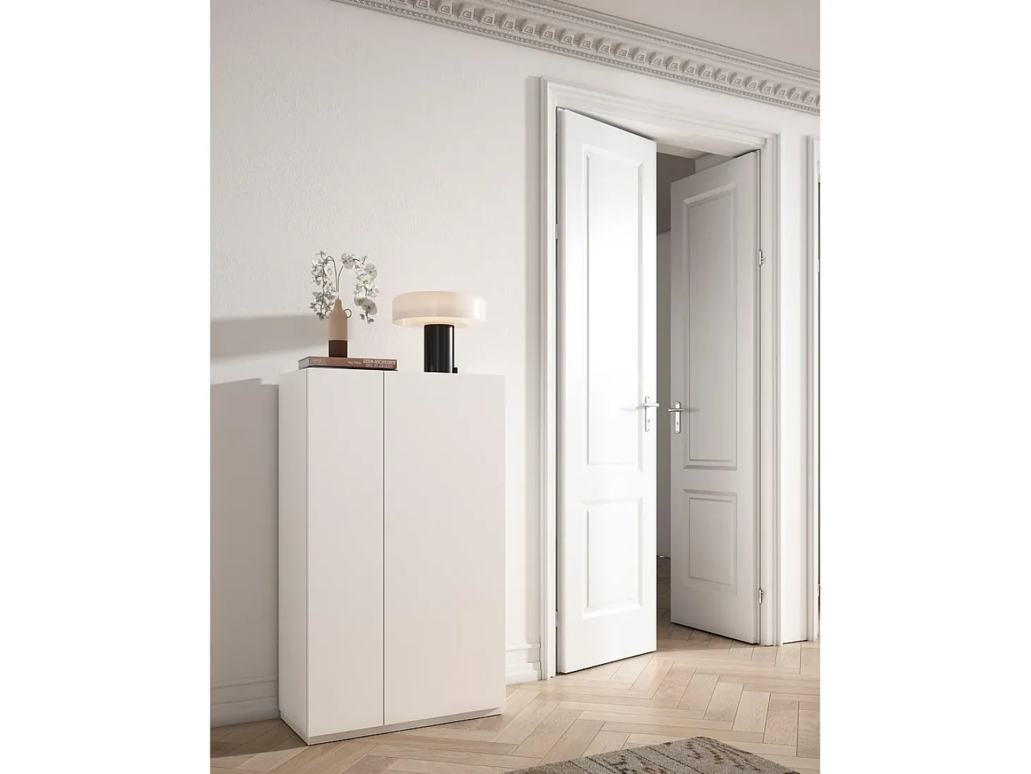 Sapateira - A122cm x L70cm x P35cm branca - Akra