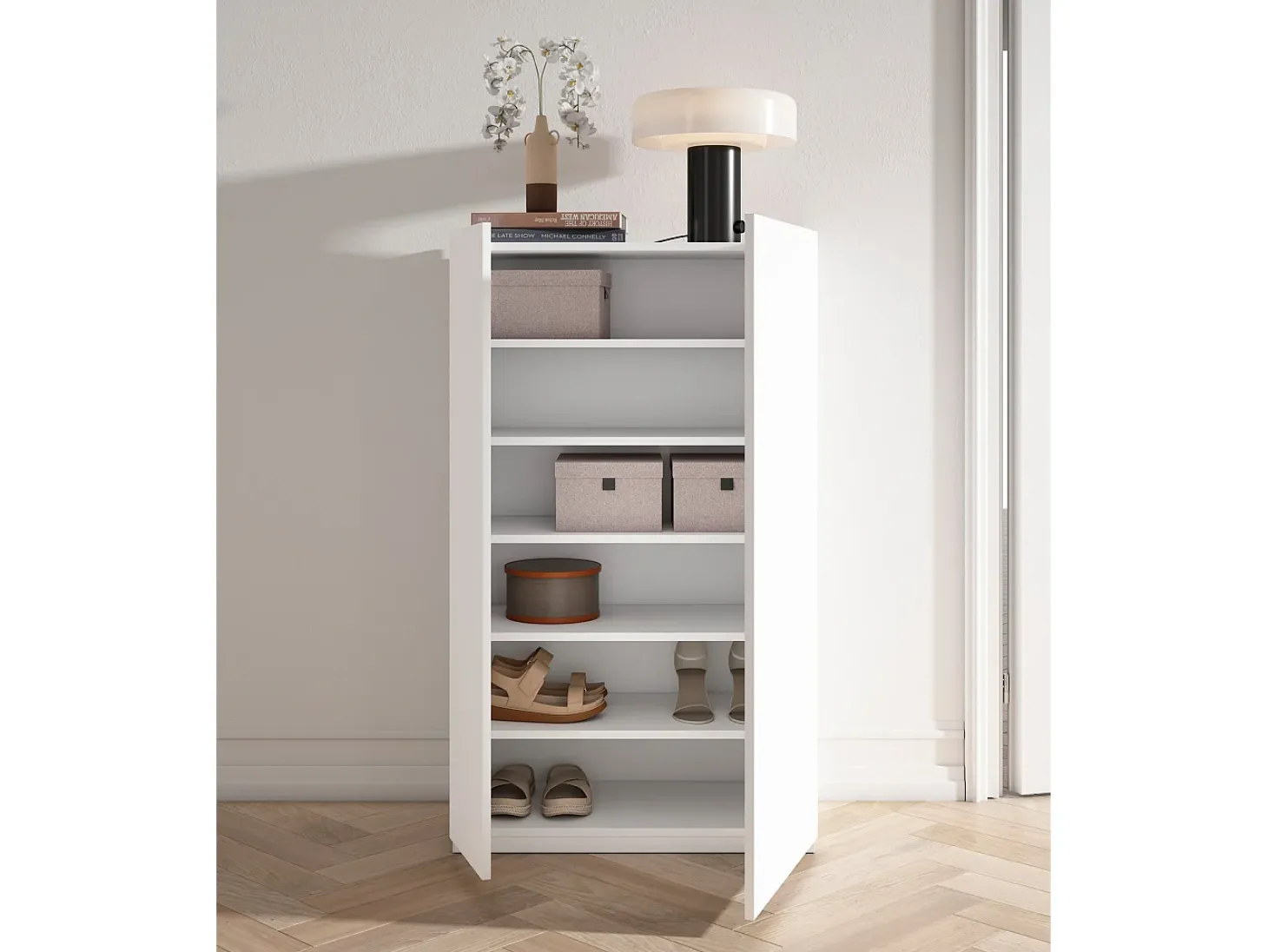 Sapateira - A122cm x L70cm x P35cm branca - Akra