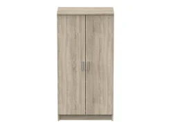Sapateira 0, Armário multifuncional, Armário de arrumação com prateleiras, Sapateira com duas portas e 6 prateleiras, 55x36h108 cm, Carvalho