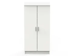 Sapateira 0, Armário multifuncional, Armário de arrumação com prateleiras, Sapateira com duas portas e 6 prateleiras, 55x36h108 cm, Branco