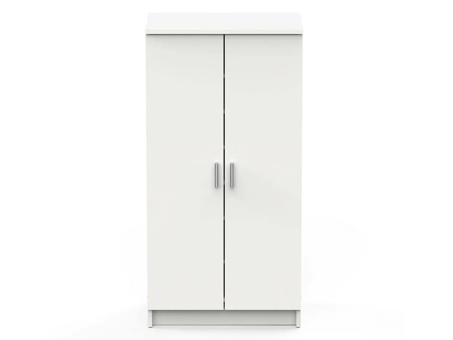 Sapateira 0, Armário multifuncional, Armário de arrumação com prateleiras, Sapateira com duas portas e 6 prateleiras, 55x36h108 cm, Branco