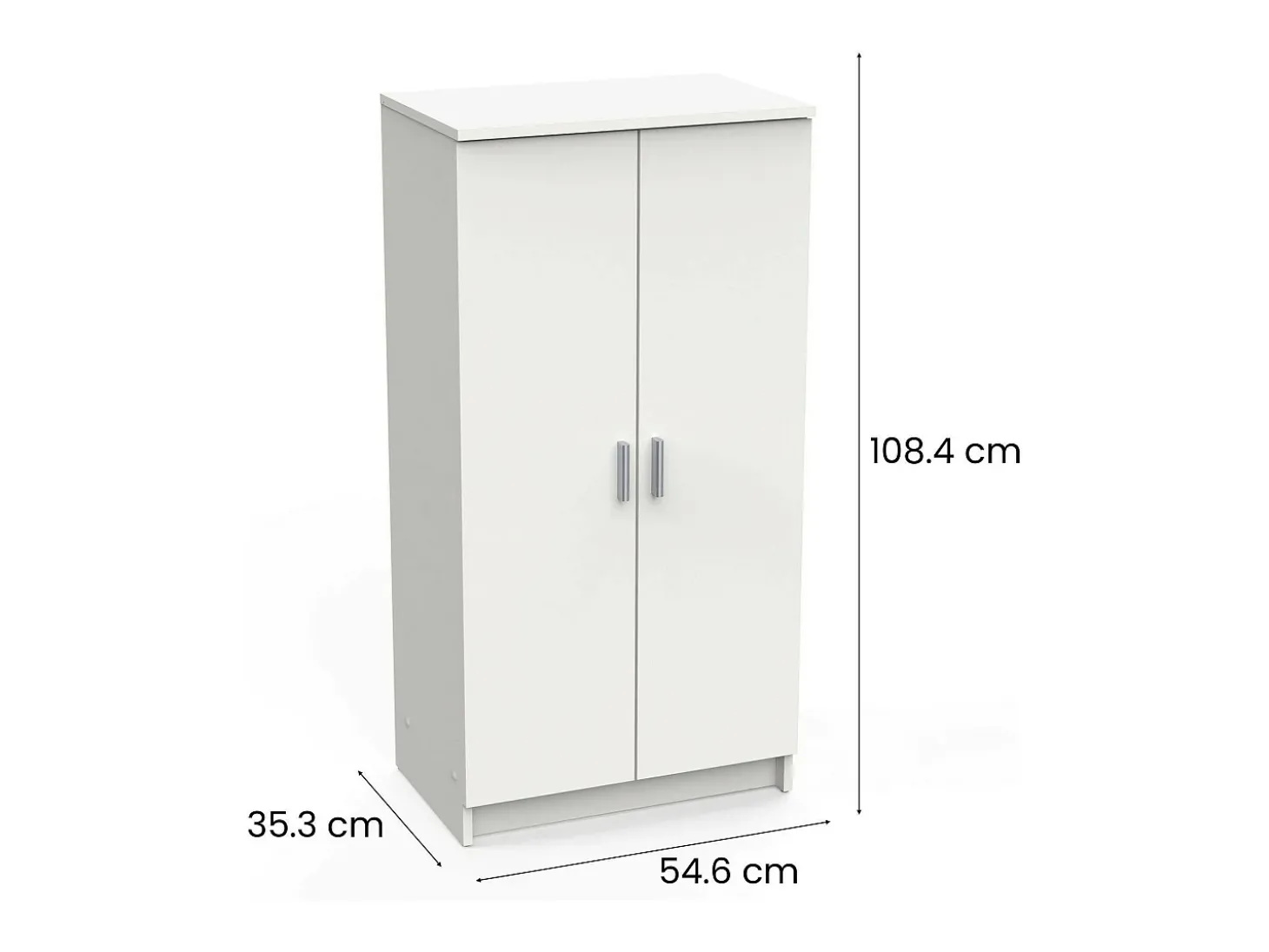 Sapateira 0, Armário multifuncional, Armário de arrumação com prateleiras, Sapateira com duas portas e 6 prateleiras, 55x36h108 cm, Branco