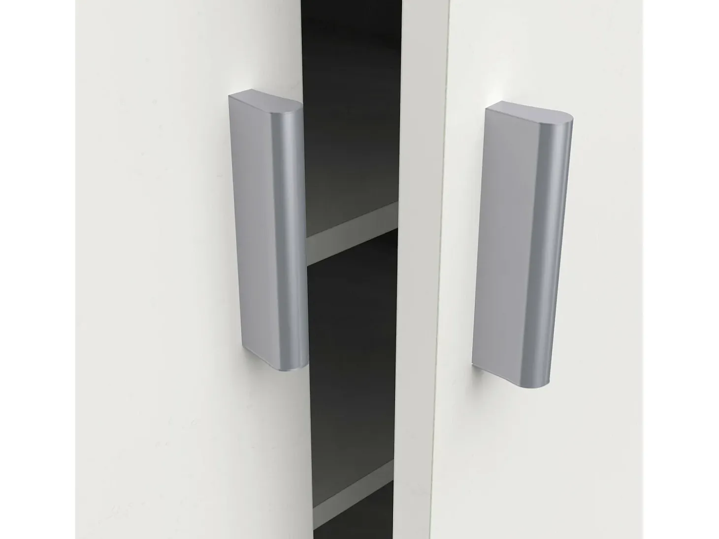 Sapateira 0, Armário multifuncional, Armário de arrumação com prateleiras, Sapateira com duas portas e 6 prateleiras, 55x36h108 cm, Branco