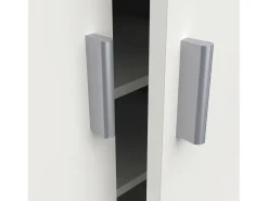 Sapateira 0, Armário multifuncional, Armário de arrumação com prateleiras, Sapateira com duas portas e 6 prateleiras, 55x36h108 cm, Branco