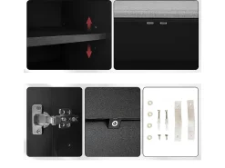 Sapateira - com banco e 3 portas - Preto