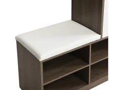 Sapateira + conjunto de sapateira com almofada - 140 x 35 x 110 cm - Aglomerado - Branco