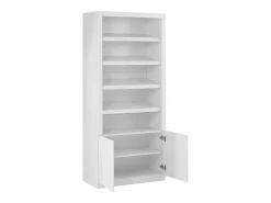 Sapateira 5 nichos e 2 portas com LEDs MDF branco - DOLMINA