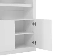 Sapateira 5 nichos e 2 portas com LEDs MDF branco - DOLMINA