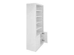 Sapateira 5 nichos e 2 portas com LEDs MDF branco - DOLMINA
