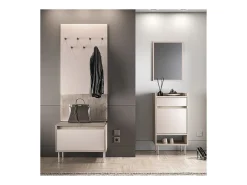 Sapateira 1 porta Alos caxemira e madeira 55cm