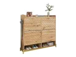 Sapateira 4 portas - 108,5 x 24 x 100 cm - para entrada e corredor - MDF - natural