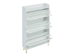 Sapateira 3 portas - 80 x 23 x 123,5 cm - prateleira regulável com 6 compartimentos - MDF - branco