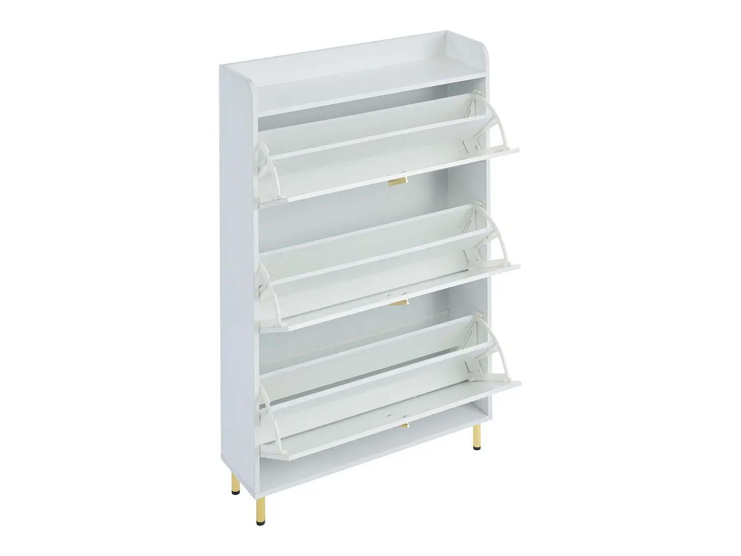 Sapateira 3 portas - 80 x 23 x 123,5 cm - prateleira regulável com 6 compartimentos - MDF - branco