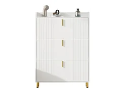 Sapateira 3 portas - 80 x 23 x 123,5 cm - prateleira regulável com 6 compartimentos - MDF - branco