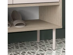 Sapateira 2 portas 1 gaveta Alos caxemira e madeira 95cm