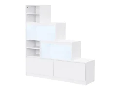 Sapateira 2 portas e 6 nichos com LEDs em MDF branco - LOVILA