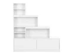 Sapateira 2 portas e 6 nichos com LEDs em MDF branco - LOVILA