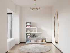 Sapateira 2 portas e 6 nichos com LEDs em MDF branco - LOVILA