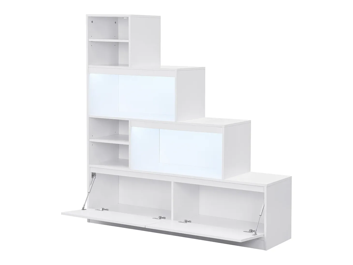 Sapateira 2 portas e 6 nichos com LEDs em MDF branco - LOVILA