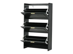 Sapateira 70 x 24 x 120 cm com 6 compartimentos - Preta