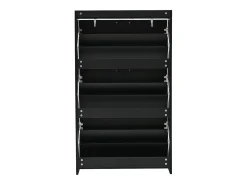 Sapateira 70 x 24 x 120 cm com 6 compartimentos - Preta