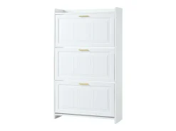 Sapateira 70 x 24 x 120 cm com 6 compartimentos - Branca