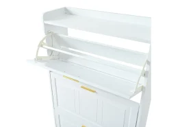 Sapateira 70 x 24 x 120 cm com 6 compartimentos - Branca