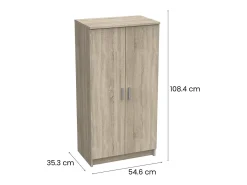 Sapateira Alcudia, Sapateira que economiza espaço, Sapateira de entrada, Armário multiuso com 5 prateleiras, 55x36h108 cm, Carvalho