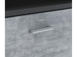Sapateira Aldaya, Sapateira que economiza espaço, Sapateira de entrada, Armário com 3 portas dobráveis, 92x27h94 cm, Antracite, Cimento