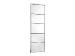 Sapateira Alginet, Sapateira que economiza espaço, Sapateira de entrada, Sapateira de metal de 5 portas, 50x15h169 cm, Branco