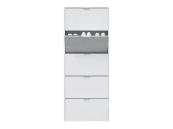 Sapateira alta para corredor branco brilhante 5 portas 180x70x17 cm