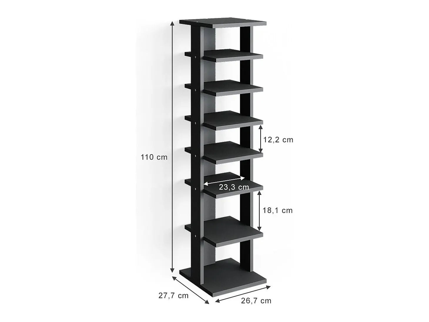 Sapateira antracite 26.7x27.7x110 sara